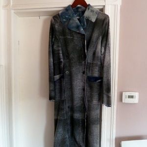 Suede Shearling long winter coat